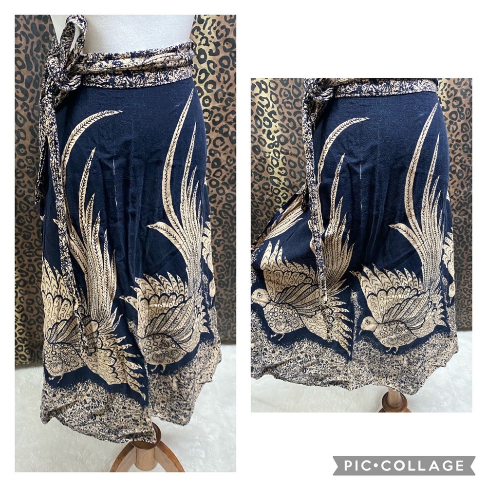Vintage wrap peacock skirt